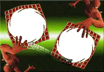 Innskriften på rammen: Spiderman
