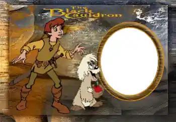 Innskriften på rammen: The Black Cauldron