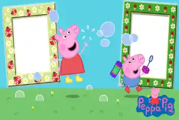 Innskriften på rammen: Peppa Pig