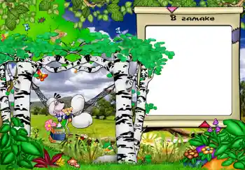 Innskriften på rammen: В гамаке.