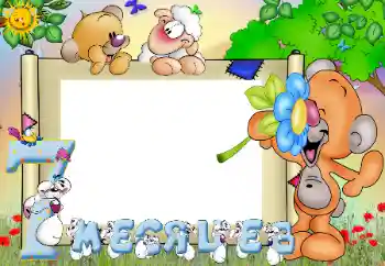 Fotoeffekt fra kategori Første år № 73504. Innskriften på rammen: 7 måneders