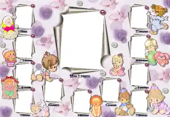 Fotoeffekt fra kategori Første år № 89323. Innskriften på rammen: 1 år