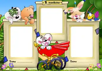 Fotoeffekt fra kategori Første år № 93456. Innskriften på rammen: В коляске