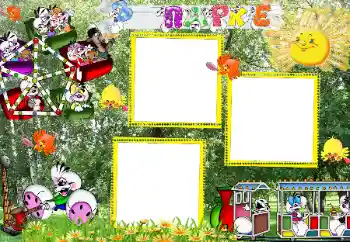 Innskriften på rammen: В парке