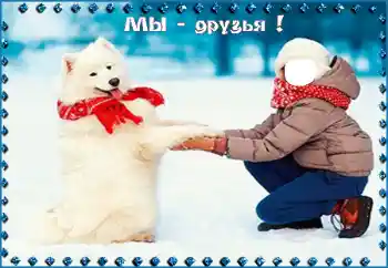 Fotoeffekt fra kategori For barn № 95998. Innskriften på rammen: Мы - друзья!