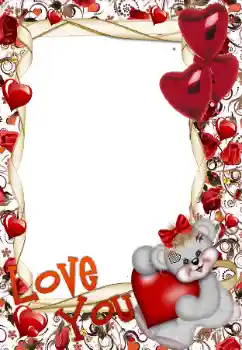 Innskriften på rammen: I love you