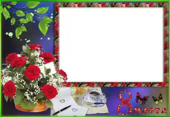 Innskriften på rammen: 8 mars