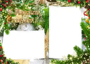 Fotoeffekt fra kategori Postkort for nyttår № 1461. Innskriften på rammen: Godt Nyttår!