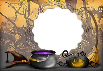 Innskriften på rammen: Happy Halloween