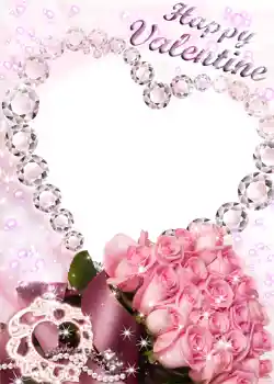 Fotoeffekt fra kategori Postkort for Valentinsdag № 1433. Innskriften på rammen: Lykkelig Valentinsdag!