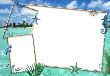 Innskriften på rammen: On the sea